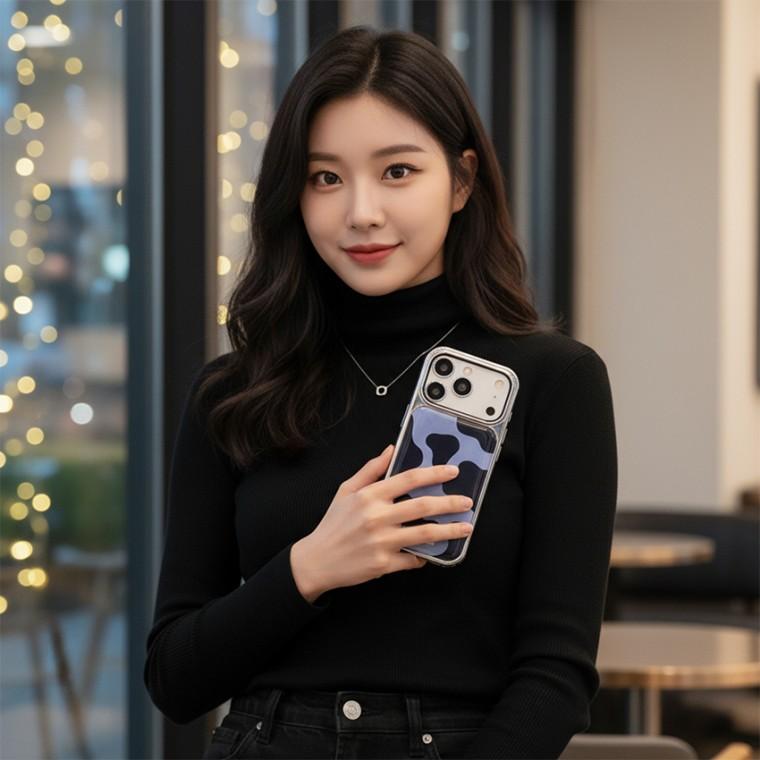 아이폰 아트 카우 블루 에폭시 케이스 아이폰17 16 15 14 프로 프로맥스