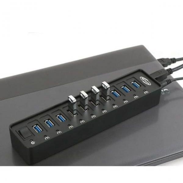 아답터 포함 허브 USB3.0 유전원 10포트 12V3A 전원