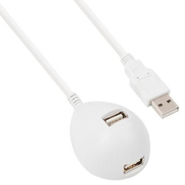 스탠드 NETmate 연장 USB2.0 화이트 1.8m 케이블