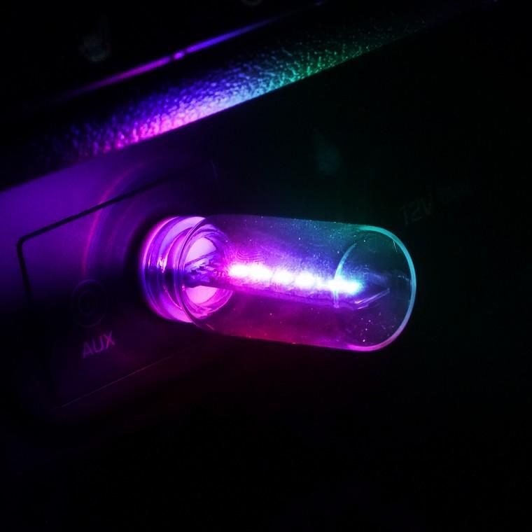 차량용 가정용 RGB컬러 USB 무드등 엠비언트 C142-투명