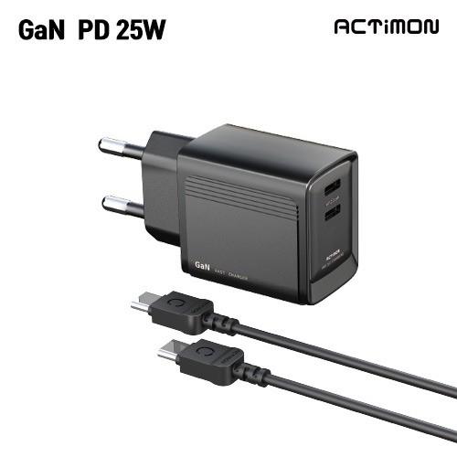 [후니케이스] 엑티몬 가정용 PD 25W 충전기 (C+C 포트) (C to C) MON-PD25W-CC-T2