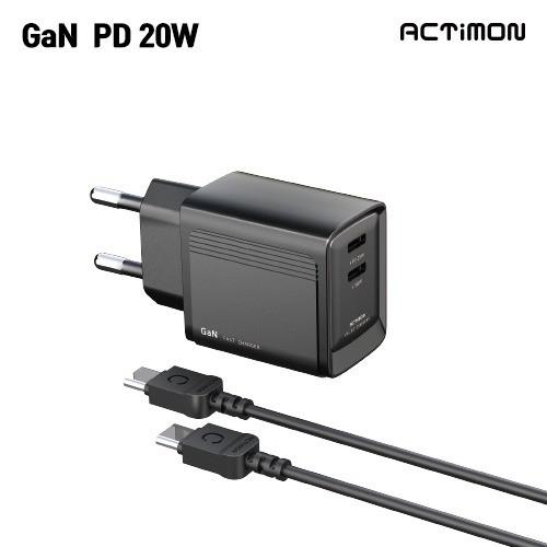 [후니케이스] 엑티몬 가정용 PD 20W 충전기 (C+C 포트) (C to C) MON-PD20W-CC-T2