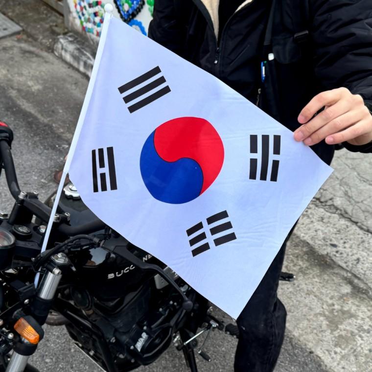 대한민국 응원깃발 손 태극기 중