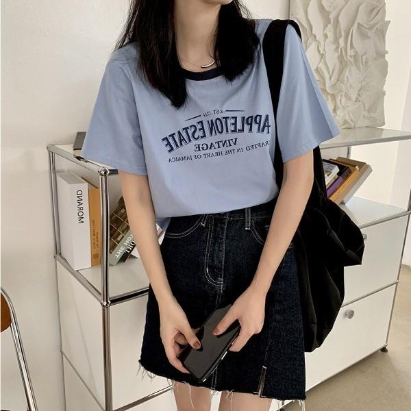 레터링 루즈핏 세미크롭 반팔 티셔츠 여름티셔츠 데일리룩 반팔티 면반팔티셔츠 루즈핏티셔츠 시원한반팔티