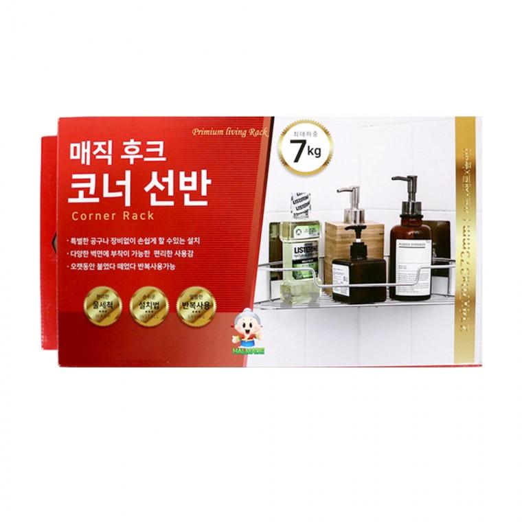 할메이드 매직후크 코너선반-H/틈새선반/접착식/다용도선반/무타공/부착형/욕실용품/욕실수납
