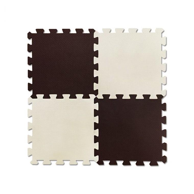 디케이 퍼즐매트4p 브라운 대형60x60cm-R 층간소음 완화 놀이방 보온효과 놀이방매트
