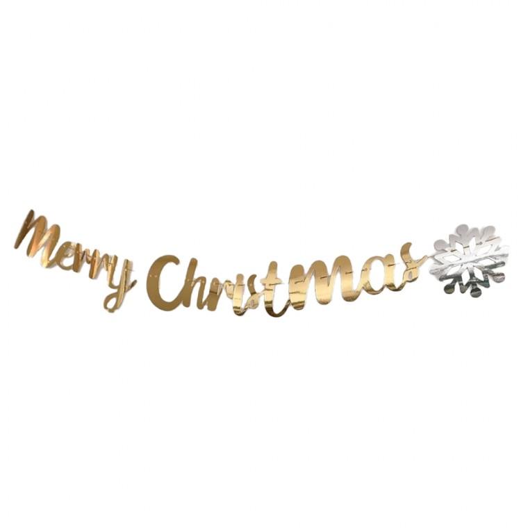 메리크리스마스 유광 흘림 종이배너 MERRY CHRISTMAS 파티가랜드 파티용품 벽장식 문장식 꾸미기 레터링