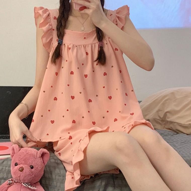 프릴 나시 파자마 반바지 여름 세트 홈웨어