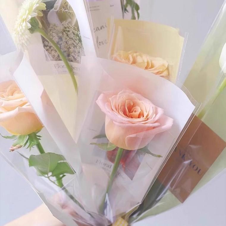 한송이 꽃 포장지 플로드지 꽃다발 비닐 포장 50매