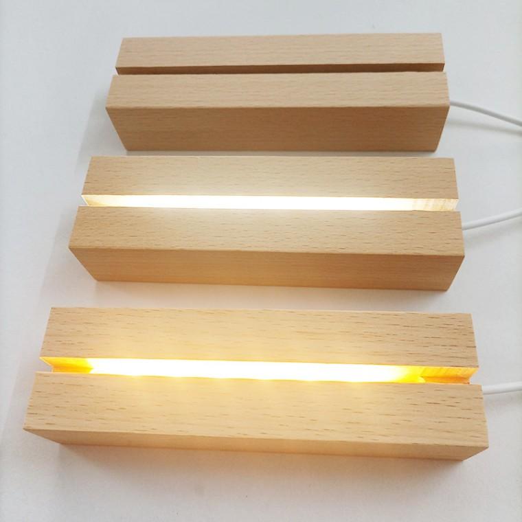 아크릴 무드등 우드 받침 15cm LED 조명 베이스