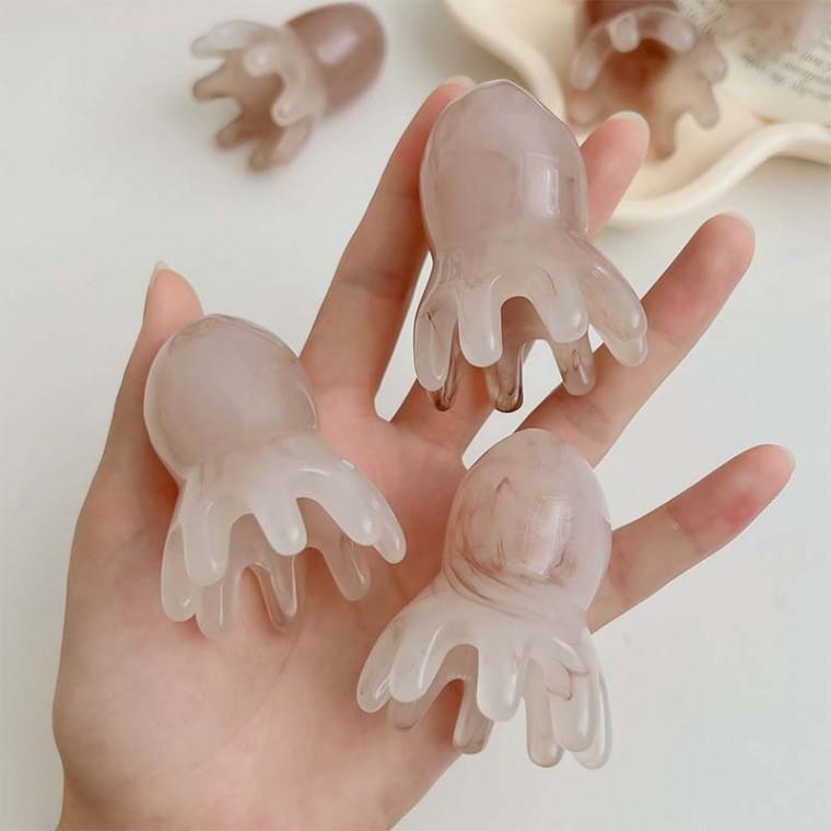 문어 두피 괄사 지압 마사지 승모근 리프팅