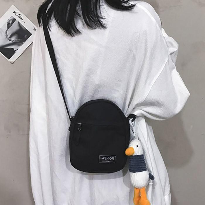 캐주얼 보조가방 남여공용 캔버스 미니 크로스백