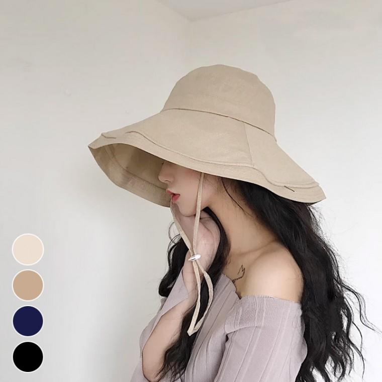 챙넓은 벙거지 햇빛차단 면모자 사계절 와이드 버킷햇