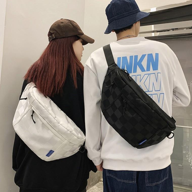 남자가방 여자가방 대학생 스트릿 체크 슬링 바디백
