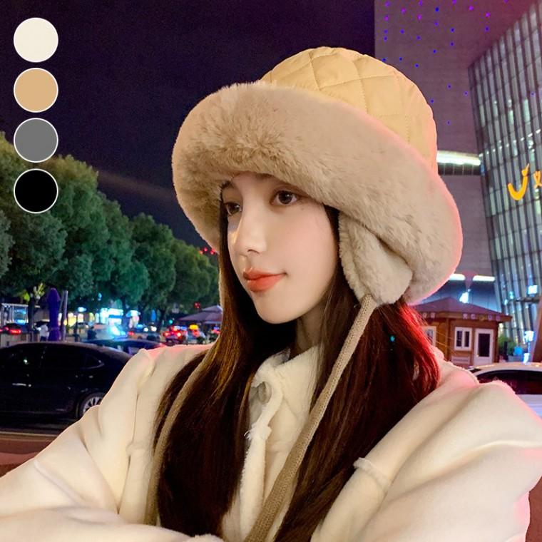 극강추위 엄청 따뜻한 퍼 귀달이 패딩 여성 버킷햇