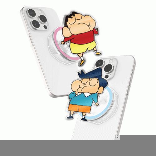 짱구는못말려 냠냠시리즈 투명 맥세이프 스마트톡 단품 (플레이트 포함)