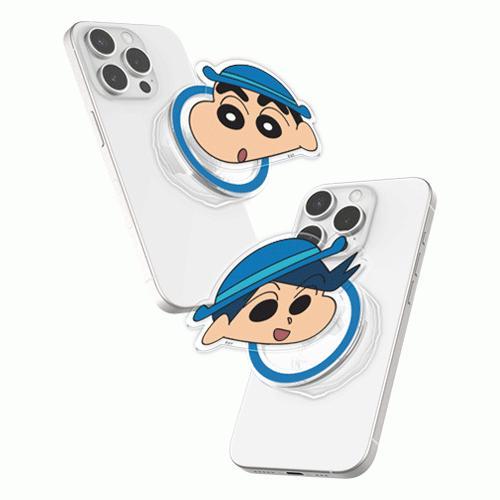 짱구는못말려 유치원에 가요 투명 맥세이프 스마트톡 단품 (플레이트 포함)