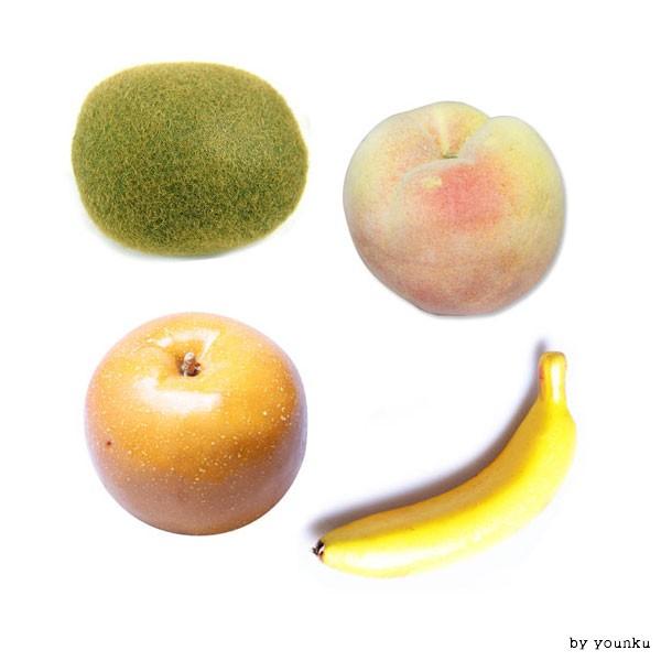 과일모형(키위배복숭아)/인테리어/장식/과일모형