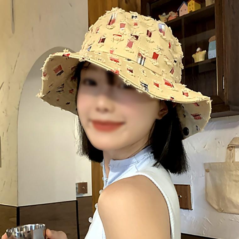 준캡 성인모자 빈티지체크 벙거지 모자 면벙거지 여성 여자 모자 버킷햇
