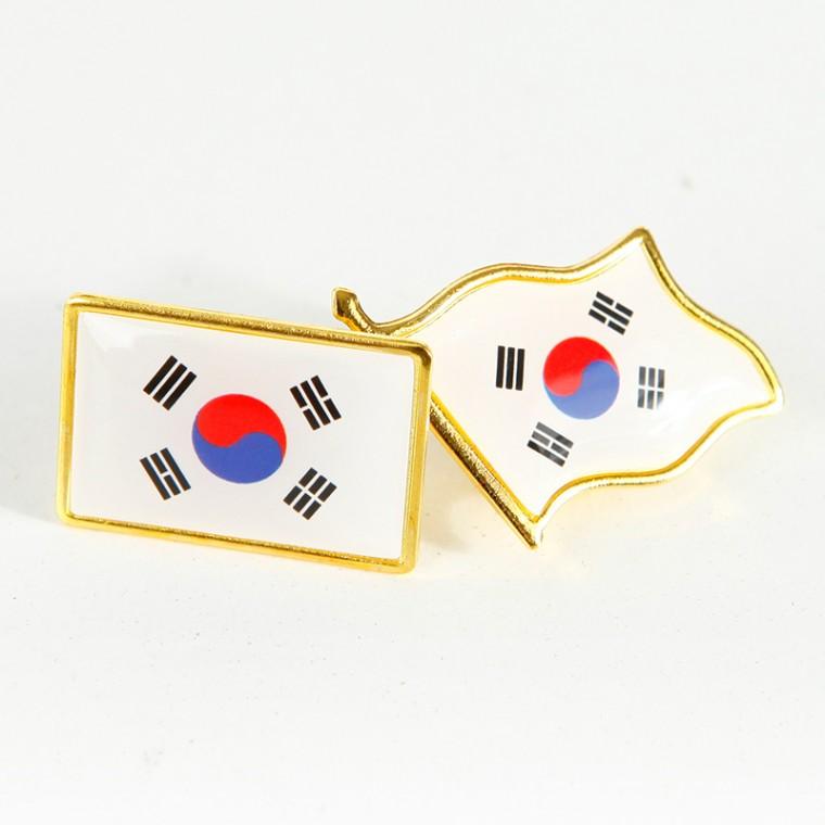 태극기 와펜 한국 기념품 브로치 미니 굿즈