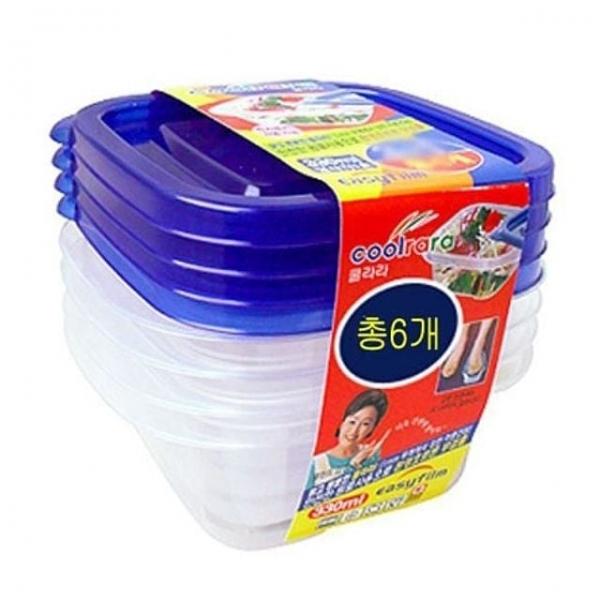 주방용품 반찬통 정사각1호 - 6P 쿨라라 330ml