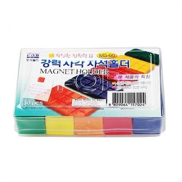 사무용품 메모지붙임 사각자석홀더18mm 30개입