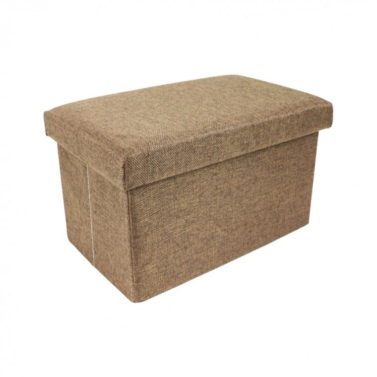 접이식 수납 스툴 브라운 40x25cm