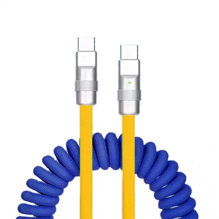 Linkvu 코일리 투톤 C타입 데이터 충전 케이블 120W USB C to C 차량용 고속
