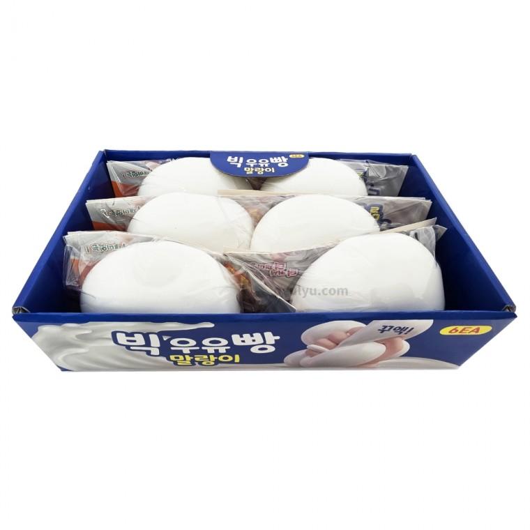 플유 빅 우유빵 말랑이 1박스 6개입 흰색 백색 대형 스트레스볼 우유말랑이 빵떡 모찌 스퀴시 구름빵