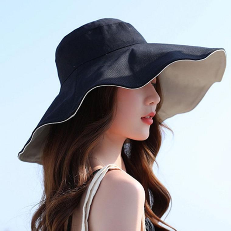 와이드 썬 비치 모자