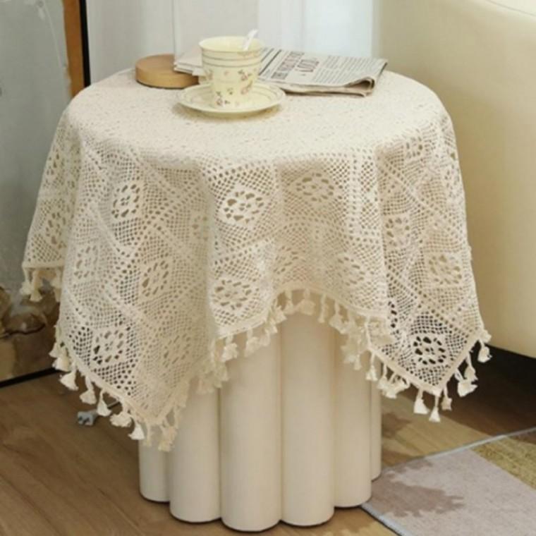 빈티지 레이스 식탁보(90x90cm) 인테리어용 테이블보 식탁커버