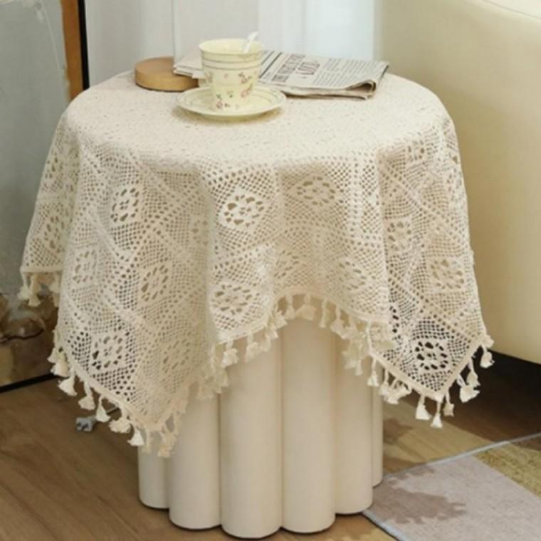 빈티지 레이스 식탁보(110x110cm) 인테리어용 테이블보 식탁커버