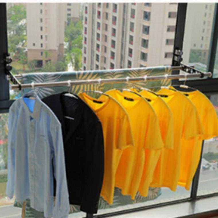 무타공 접이식 창틀 빨래건조대 블랙 132cm세트 실내 원룸 공간활용