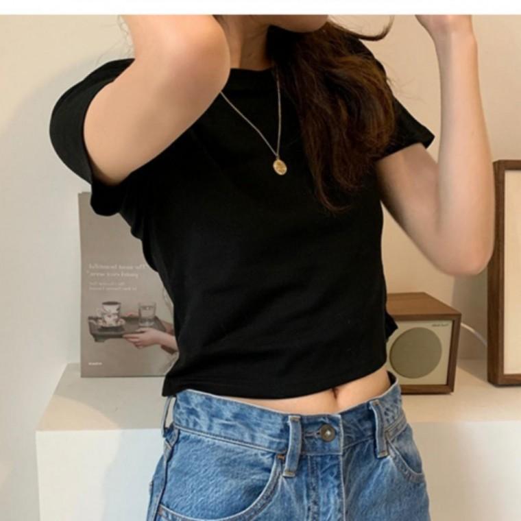 티셔츠 크롭반팔티 여성크롭티 반팔 8색 여성 8색티 크롭 셔츠 트렌디티