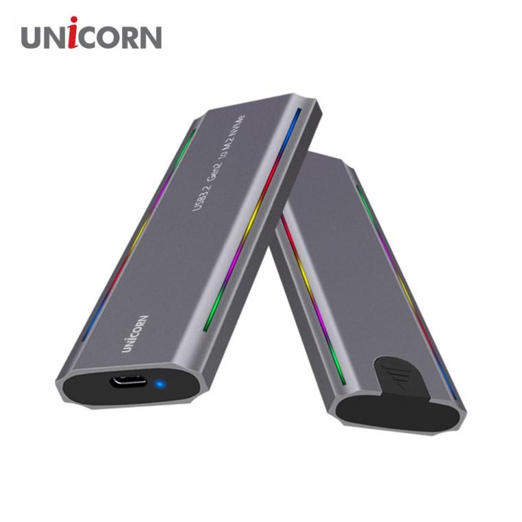 유니콘 NVMe M.2 SSD 통알루미늄 외장케이스 Gen2.10Gbps RGB LED SM-800VL