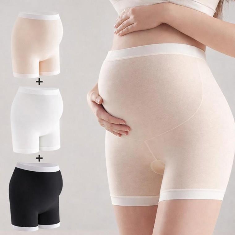 임산부 여성 면 거들 모달 사각 속바지 팬티 3종 세트