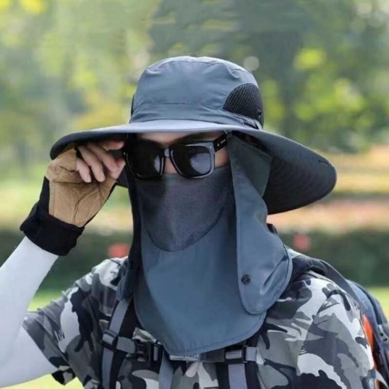 남성 등산 낚시 얼굴가림 차단 사파리모자