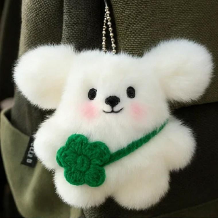 행운 뽀송이 토끼 인형 키링 열쇠고리 수능 취업 학생 선물 응원 합격 시험