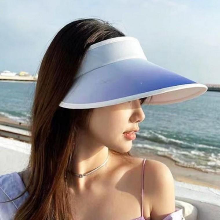 햇빛차단 여성썬캡 여름휴가 스포츠 그라데이션