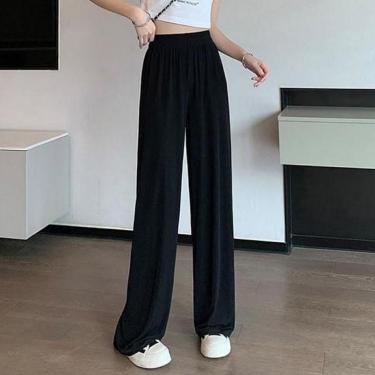 찰랑소재 밴딩팬츠 여성 와이드핏 여름전용 타입