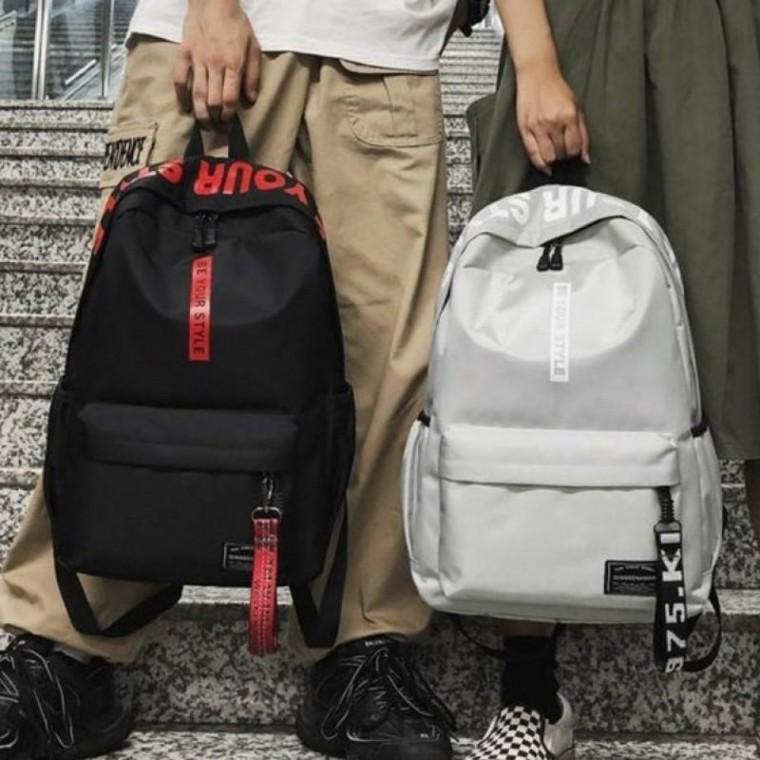 레터링스트랩 학생백팩 지퍼형 수납형 스트랩형