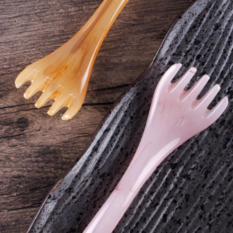 헤어 머리 지압 승모근 빗 두피 괄사 마사지기 2개