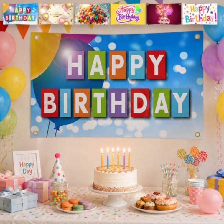 생일축하 벽 꾸미기 인테리어 가랜드 파티 장식 배너