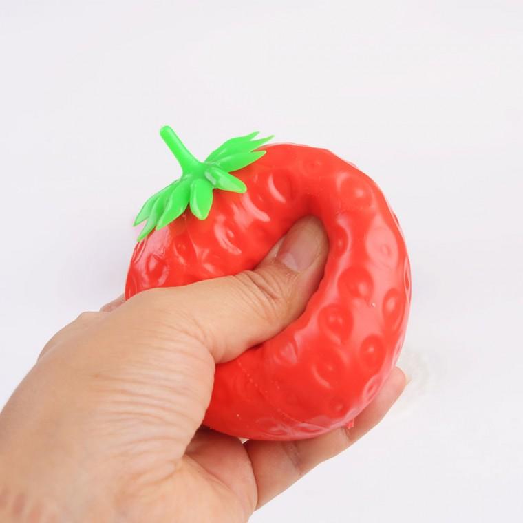 플유 왕딸기 크런치 슬랑이 낱개 1개 딸기 말랑이 주물럭 스트레스볼 촉감놀이 스트레스해소