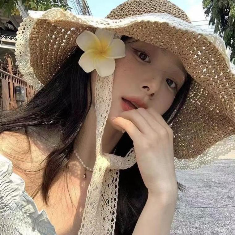 FAOH9515 썸머 레이스 밀짚 모자 버킷햇 해변 휴양지 코디