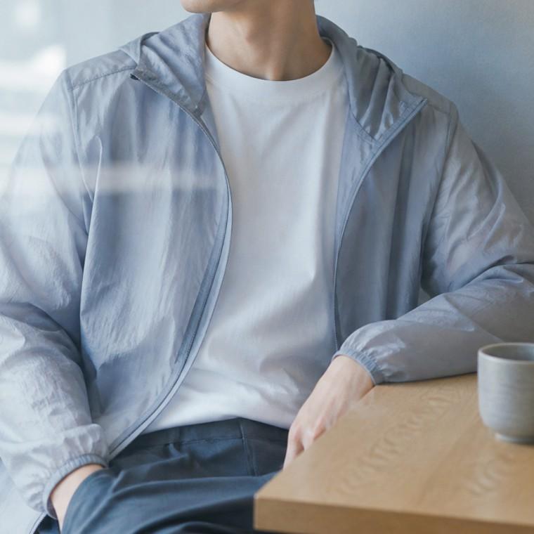 남녀공용 무지 경량 바람막이 스포츠 운동용 자켓