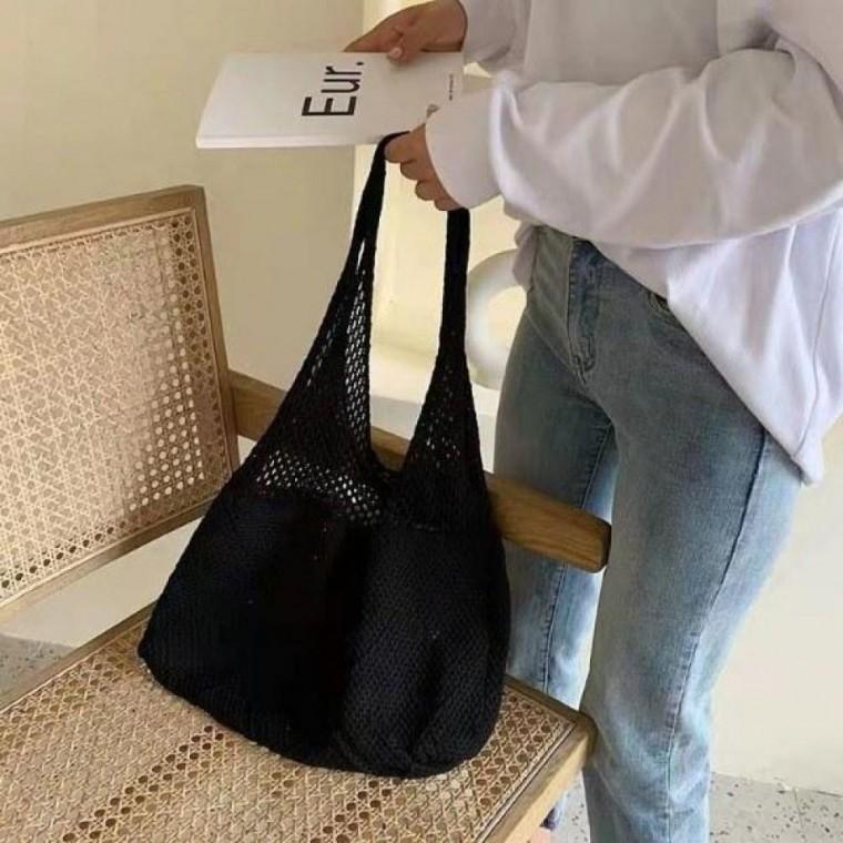니트짜임 캔버스가방 봄여름 수납 포켓 캐주얼