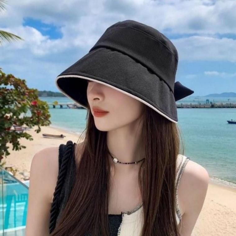 봄 여성모자 여름 가을 햇빛차단 뒷리본 사계절