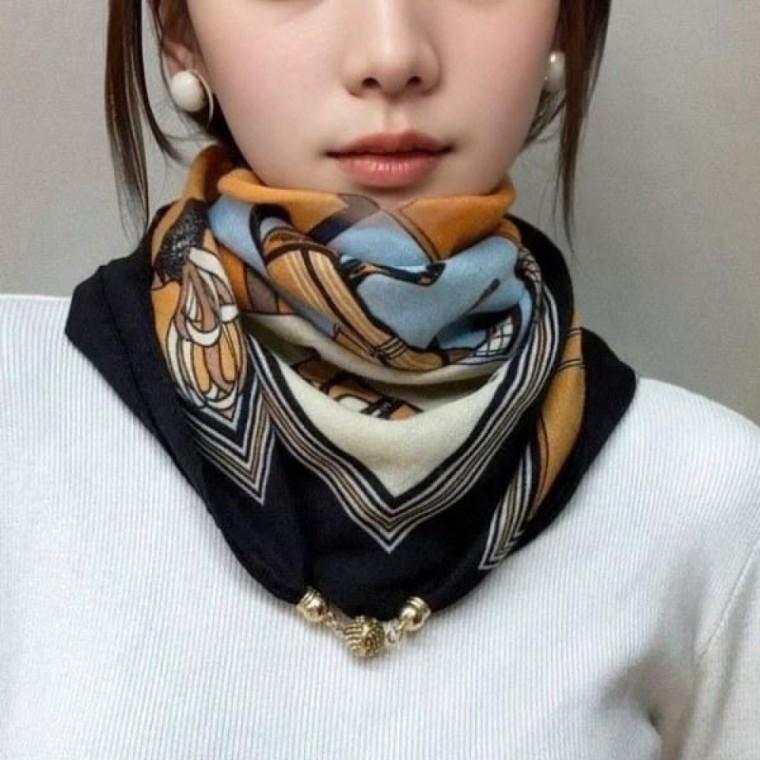 원터치 쁘띠스카프 엘레강스 클래식 사계절 자석