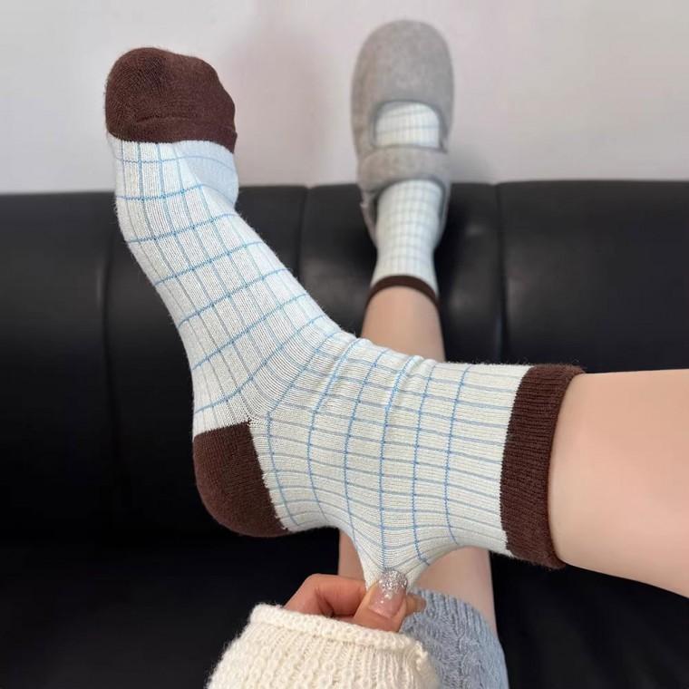 스트라이프 골지 중목양말 DK-1010576